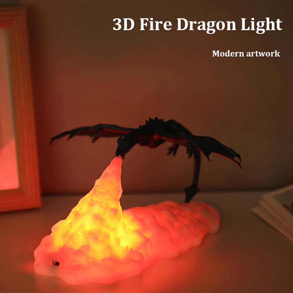Dragon volcan veilleuse enfant — veilleuse Dragon et volcan, Rechargeable par Usb | belleveilleuse.fr