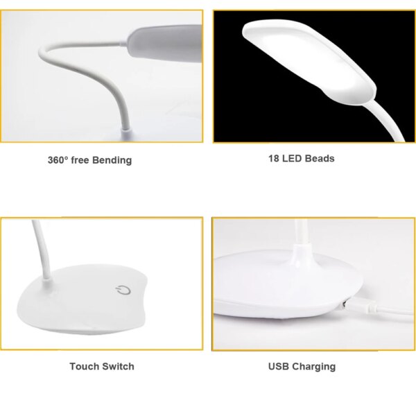 Lampe de bureau lumineuse à LED avec batterie Rechargeable