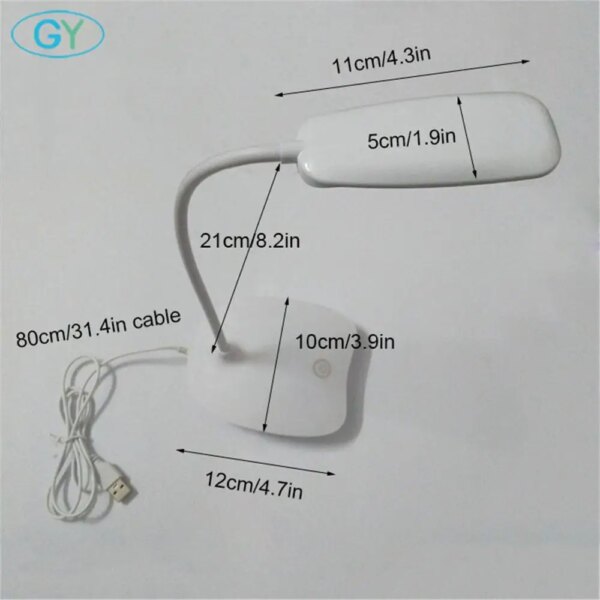 Lampe LED de Bureau, Pliable et Portative, Chargeur USB