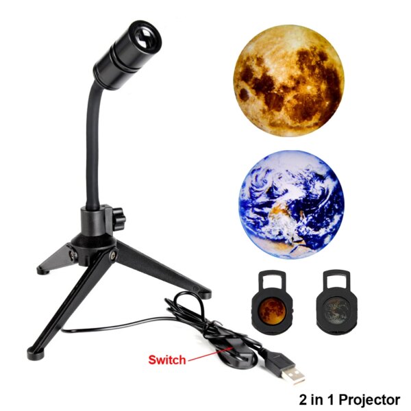 veilleuse Projecteur Led étoilé 2 en 1, support rotatif à 360 °