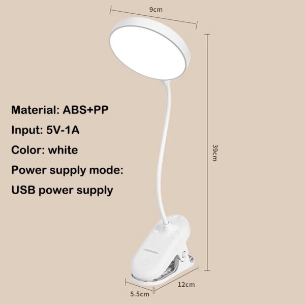 Lampe de bureau Flexible à lumière LED réglable, Rechargeable par USB