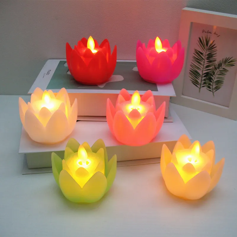 Lampe chambre LED colorée en forme de Lotus