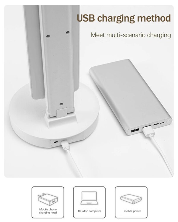 Lampe de bureau à Double tête LED, lampes de Table à Double bras oscillant