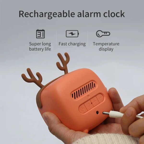 reveil veilleuse LED numérique avec batterie Rechargeable USB, veilleuse mignonne