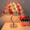 Veilleuse LED à fleur de rose, lampe de table européenne