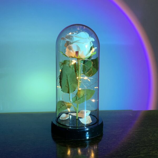 Fleur en feuille d'or 24 carats avec guirlandes lumineuses dégradées