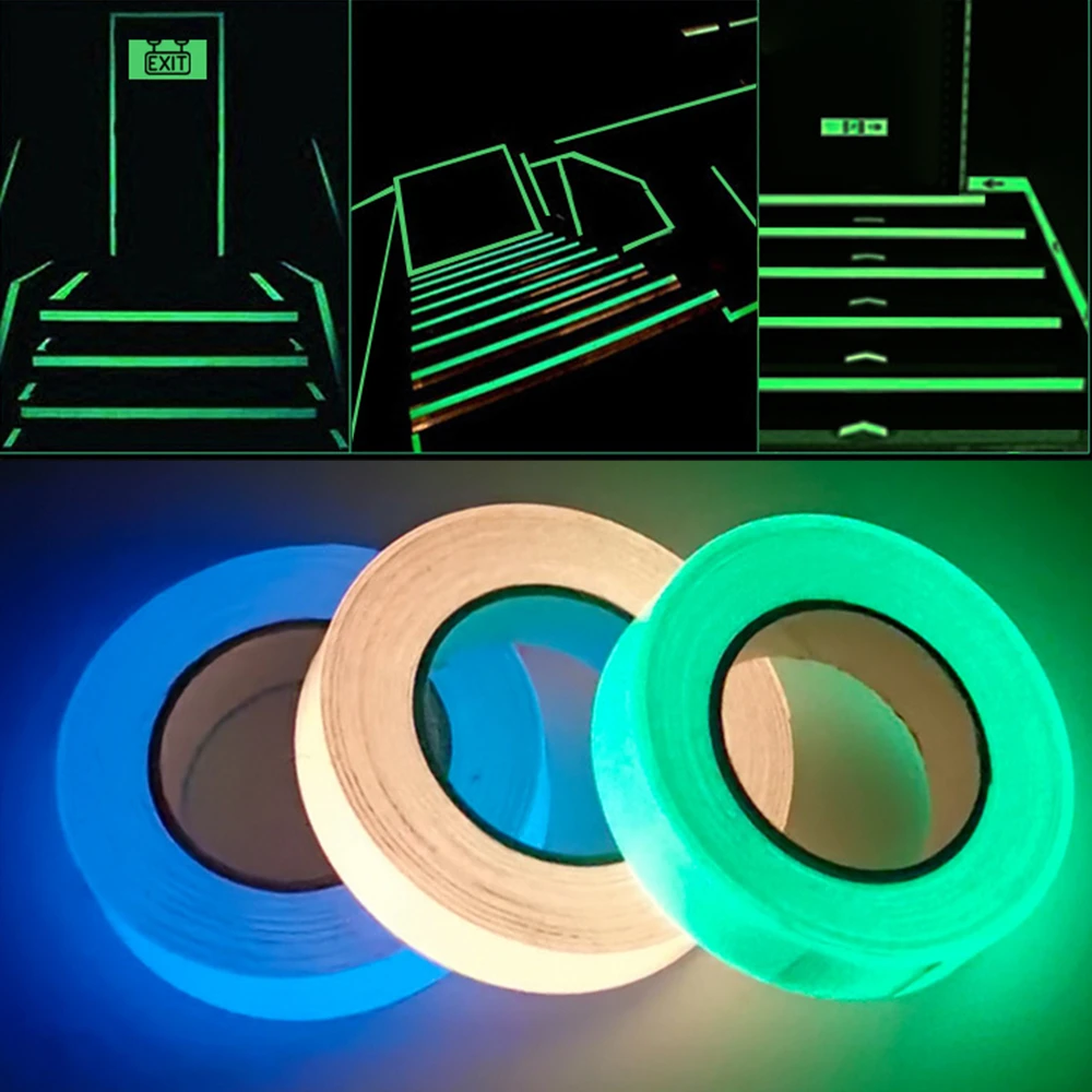 ruban LED décoratif — Ruban lumineux auto-adhésif 3 mètres avec Logo d'urgence dans l'obscurité, autocollants de scène de sécurité