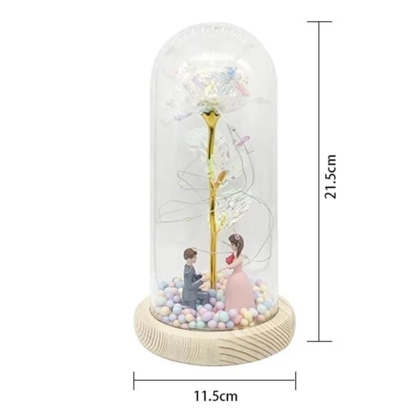 Veilleuse fleur La Belle et la Bête Décorée par des Fleurs Artificielles