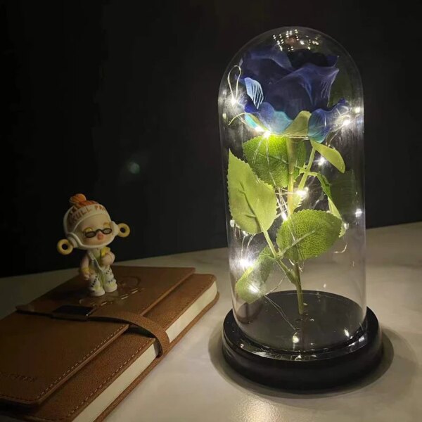 21979-97a54b.jpg Veilleuse fleur La Belle et la Bête Décorée par des Fleurs Artificielles