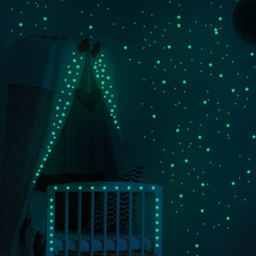 2228-1bbdc0.jpg veilleuse — Autocollants muraux lumineux à points, pentagramme, lueur dans la nuit, pour chambre d'enfant