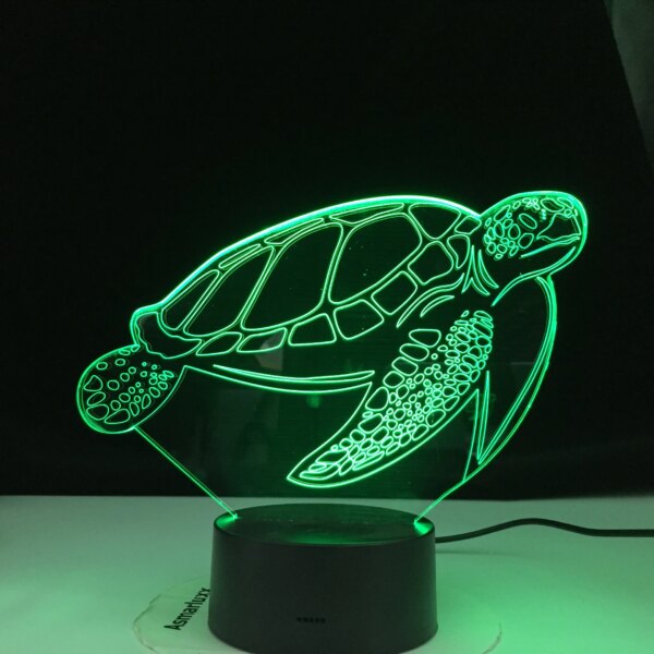 22967-66df37.jpg Veilleuse tortue LED 3D en forme d'animaux, capteur tactile, 7 pièces