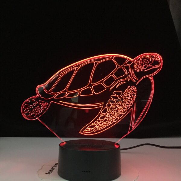 22967-c96f24.jpg Veilleuse tortue LED 3D en forme d'animaux, capteur tactile, 7 pièces