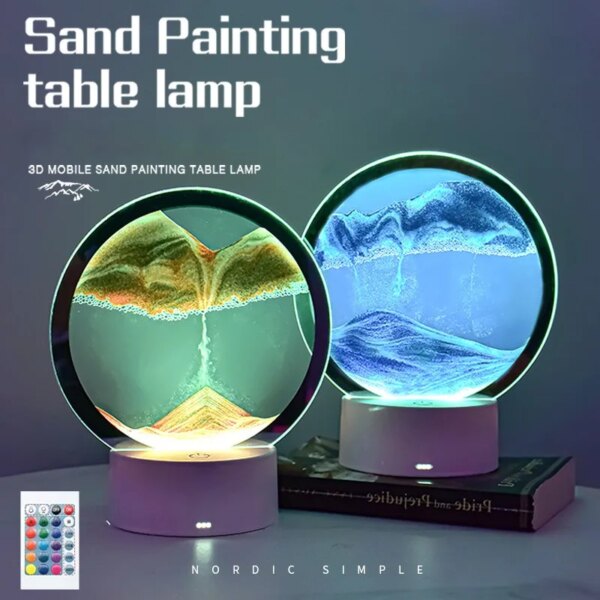 2328-2551d9.jpg Lampe de paysage de sable 3D à LED RGB, peinture de sable, sablier d'art mobile coloré, affichage en mouvement