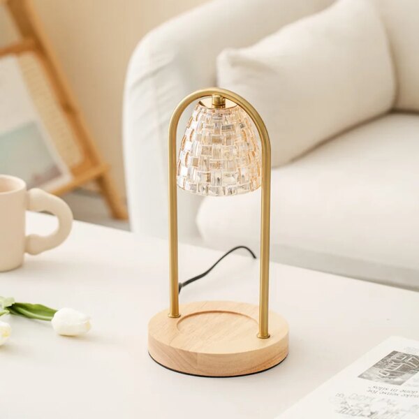 Chauffe bougie LED d'aromathérapie, lampe d'avertissement de fusion, cloche dorée