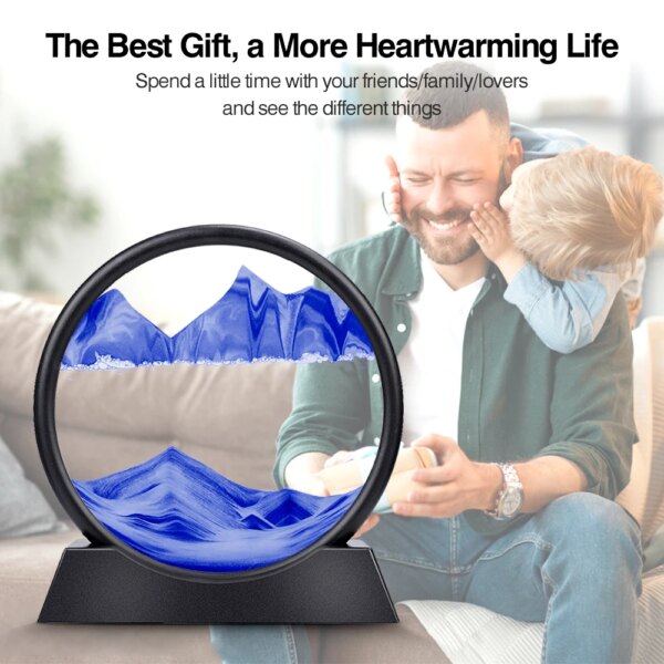 2359-be8ed3.jpg Verre Rond 3D avec Sablier, Image d'Art en Mouvement, Paysage de la Mer Profonde, Affichage