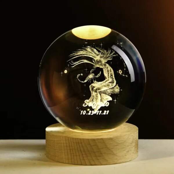 Globe du système solaire Galaxy K9, boule de cristal gravée au Laser 3D