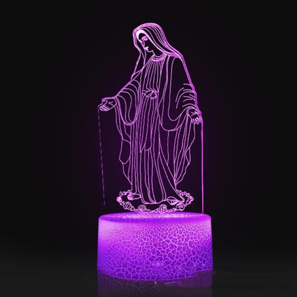 Lampe 3d LED USB pour chambre à coucher, thème de la saint Bible, jésus, croix chrétienne