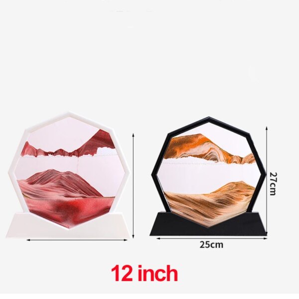 Image de sable octogonal 3D en mouvement, paysage de la mer profonde