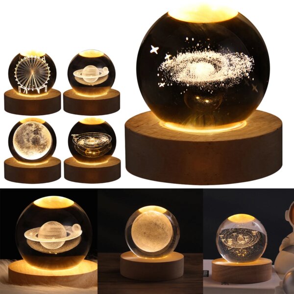 2962-916e10.jpg veilleuse enfant boule — veilleuse galaxie Lumières en cristal d'astronomie, astronaute boule créative
