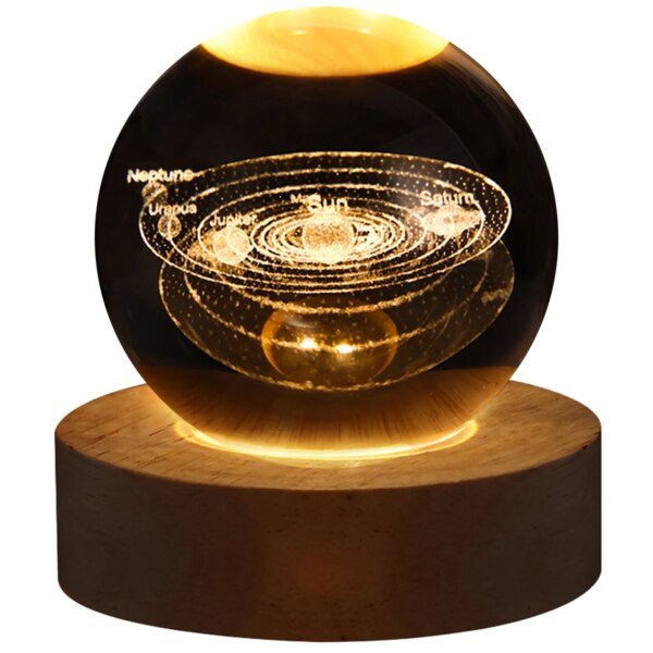 veilleuse galaxie Lumières en cristal d'astronomie, astronaute boule créative