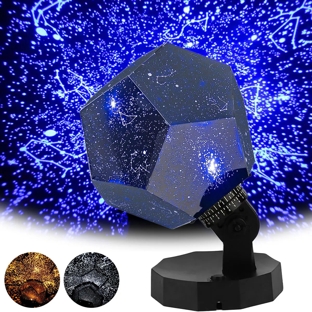 projecteur d'ambiance — Veilleuse projecteur produisant l'image d'un ciel étoilé, rotatif à 360 °