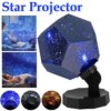 Veilleuse projecteur produisant l'image d'un ciel étoilé, rotatif à 360 °
