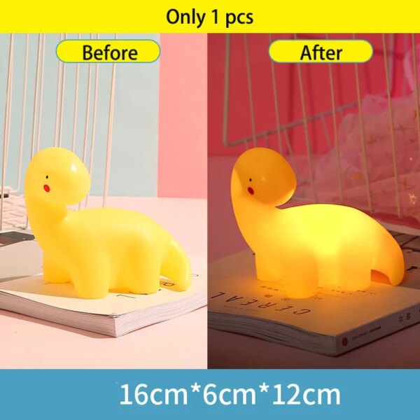 Lampe ours Led en forme de dessin animé, dinosaure