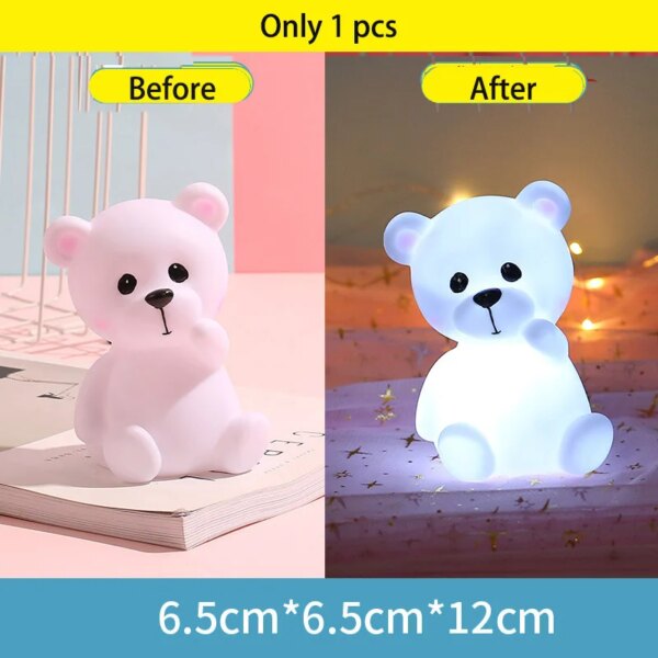 Lampe ours Led en forme de dessin animé, dinosaure