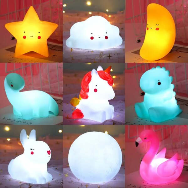 Lampe LED en forme de nuage et de lune, luminaire décoratif en plastique