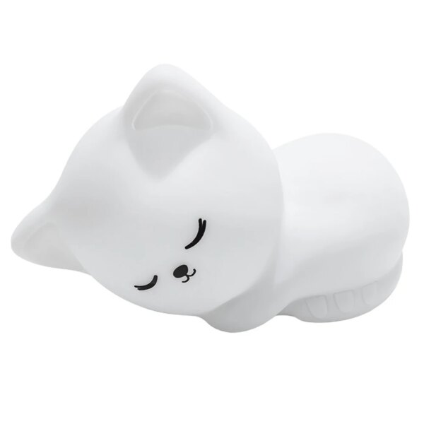 Veilleuse chat LED en Silicone souple, Rechargeable par USB, chat mignon