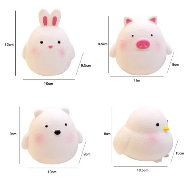 3547-4cf54b.jpg Veilleuse Animal mignon LED en Silicone, cœur, canard, lapin, cochon