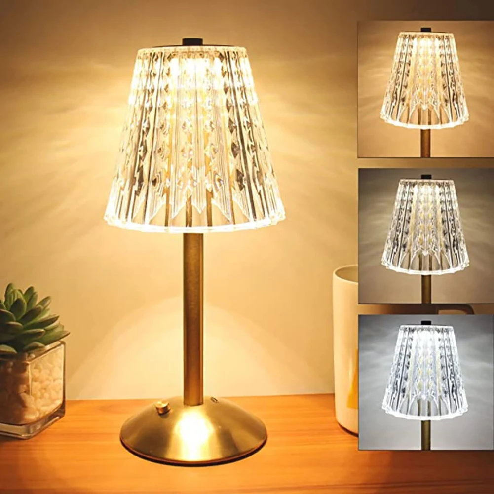 Cristal doré lampe de — Lampe de Table LED en cristal doré, style nordique | belleveilleuse.fr
