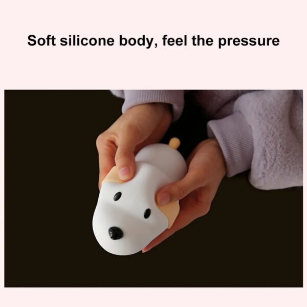 3683-a01664.jpg Veilleuse chien LED en Silicone avec capteur tactile, 2 couleurs