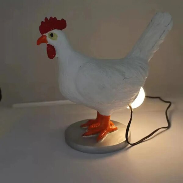 Lampe LED œuf de poule, ornements de bureau, coq, veilleuse pour chambre à coucher, salon, fête nordique, accessoires de décoration pour la maison