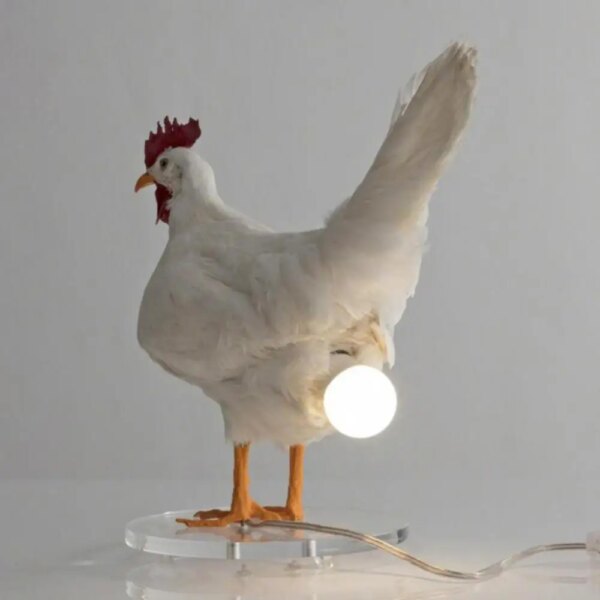 Lampe LED œuf de poule, ornements de bureau, coq, veilleuse pour chambre à coucher, salon, fête nordique, accessoires de décoration pour la maison