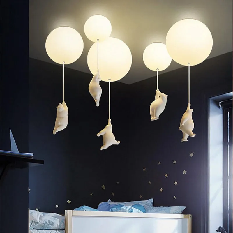 veilleuse ours — Plafonnier LED au design ourson de dessin animé, design moderne, luminaire décoratif d'intérieur