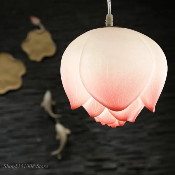 4061-2c2240.jpg Lampe Led suspendue en forme de Lotus au Style chinois