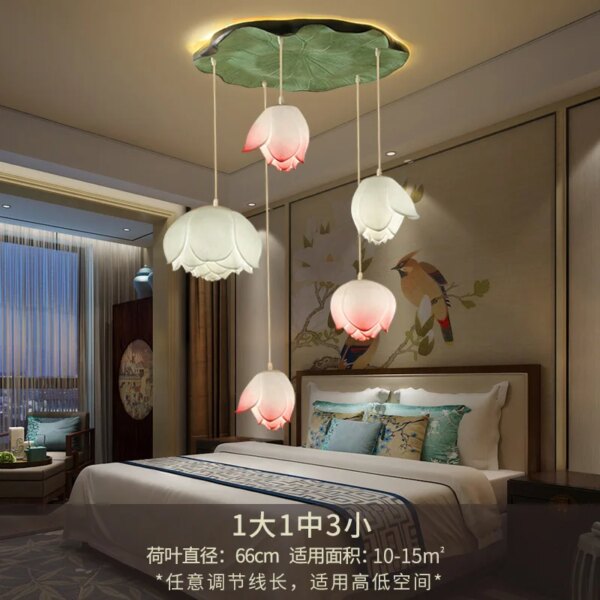 Lampe Led suspendue en forme de Lotus au Style chinois
