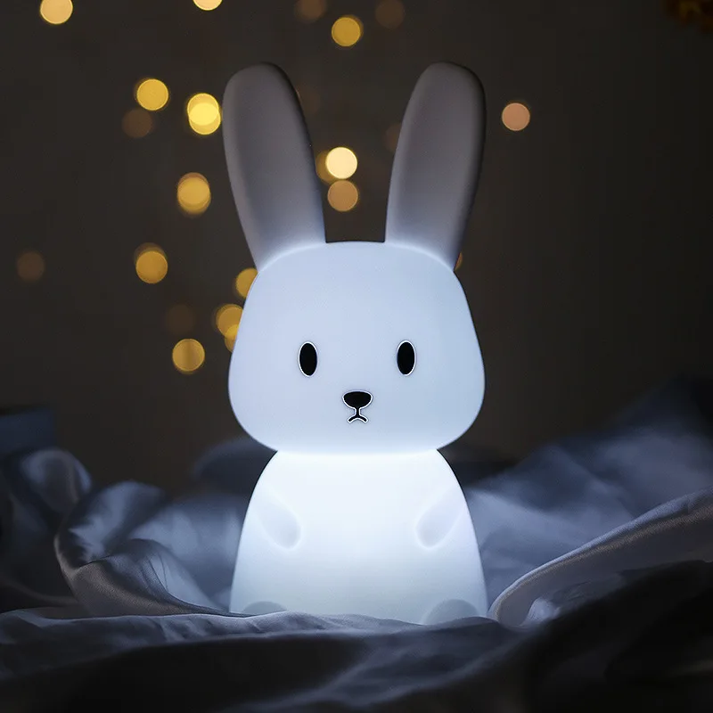 4121-3d6b9a.jpg Veilleuse lapin Rechargeable avec Capteur Tactile, Accessoire Mignon Mixte