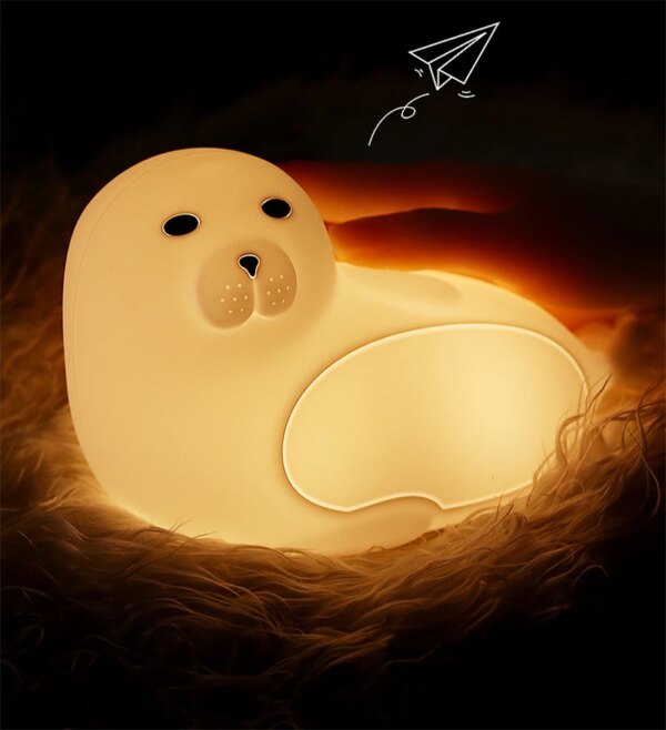 Veilleuse lapin Rechargeable avec Capteur Tactile, Accessoire Mignon Mixte