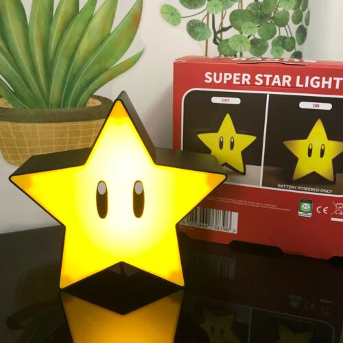 4261-0df944.jpg Lampe retro nostalgique Mario Super Star, Rechargeable par USB