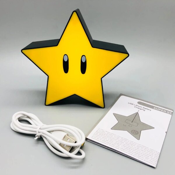 4261-1fd4a8.jpg Lampe retro nostalgique Mario Super Star, Rechargeable par USB