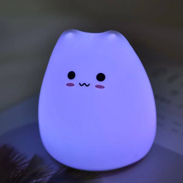 4290-5492fa.jpg Veilleuse chat LED colorée en Silicone, animaux