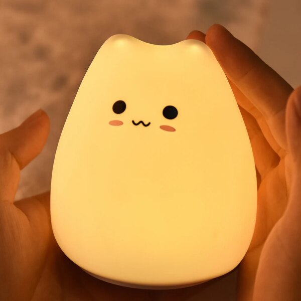 4290-6a0765.jpg Veilleuse chat LED colorée en Silicone, animaux