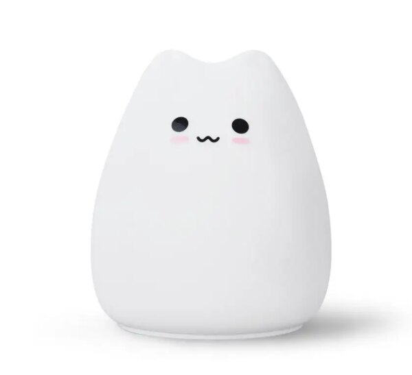 Veilleuse chat LED colorée en Silicone, animaux