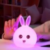 Lampe lapin LED en Silicone colorée avec capteur tactile