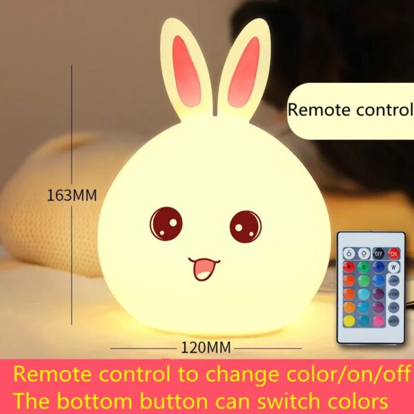 Lampe lapin LED en Silicone colorée avec capteur tactile