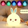 Lampe lapin LED en Silicone colorée avec capteur tactile