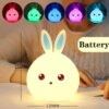 Lampe lapin LED en Silicone colorée avec capteur tactile