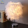 Lampe de Table LED en cristal avec plumes, design moderne et Simple
